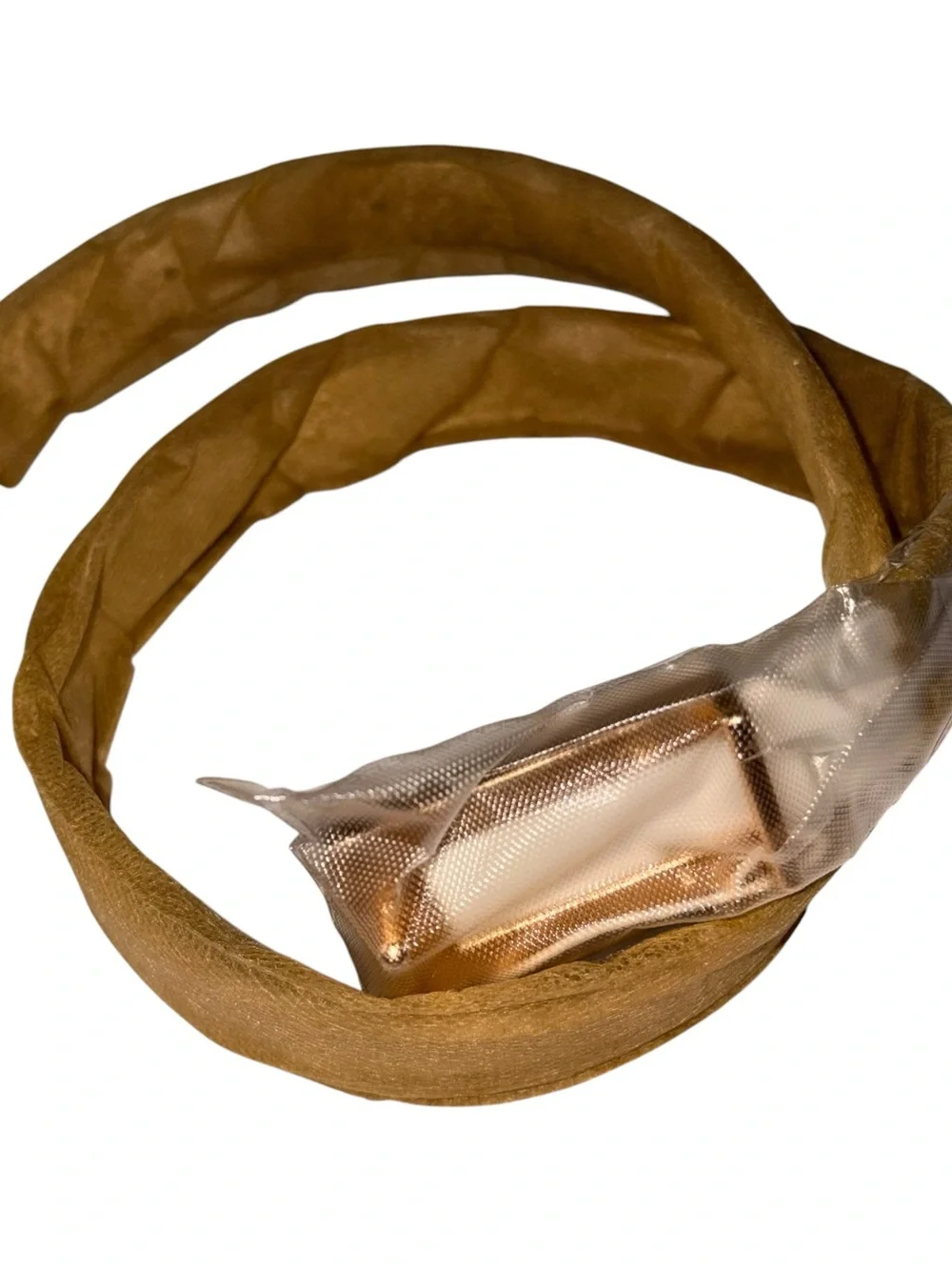 New Womens Belt Leather cream size 38 Skinny Waist Belt with Gold Buckle,